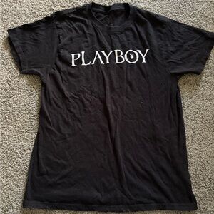 PLAYBOY Black Tee with Gold Logo